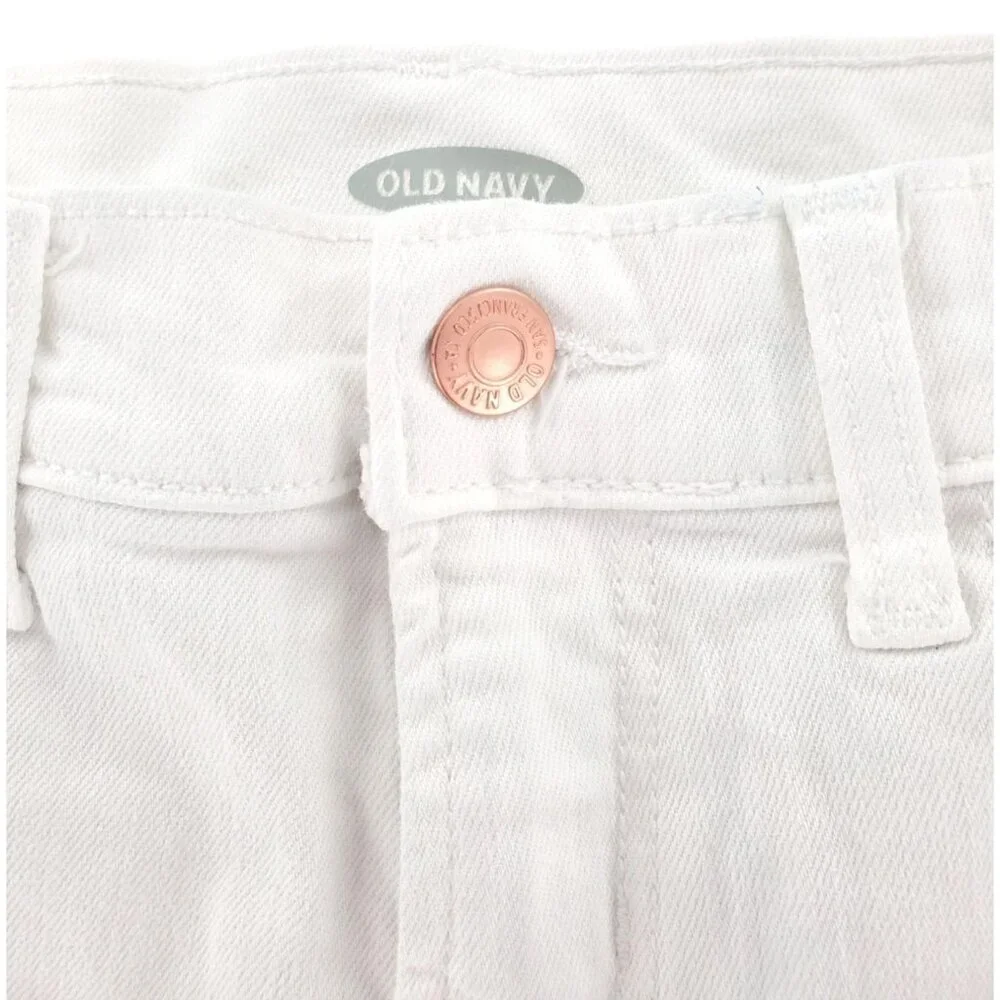Old Navy Womans 2 Denim Cuffed Shorts Calla Lily Stretch White Jean Classic 2020